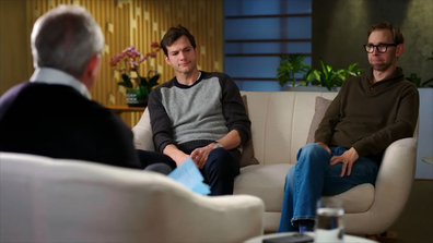 Ashton Kutcher and his twin brother Michael Kutcher in the new CBS documentary The Checkup with Dr.  David Agus.