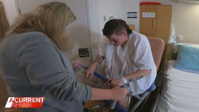 Molly Day, 19, and her mother Nicky Day in a Perth hospital.