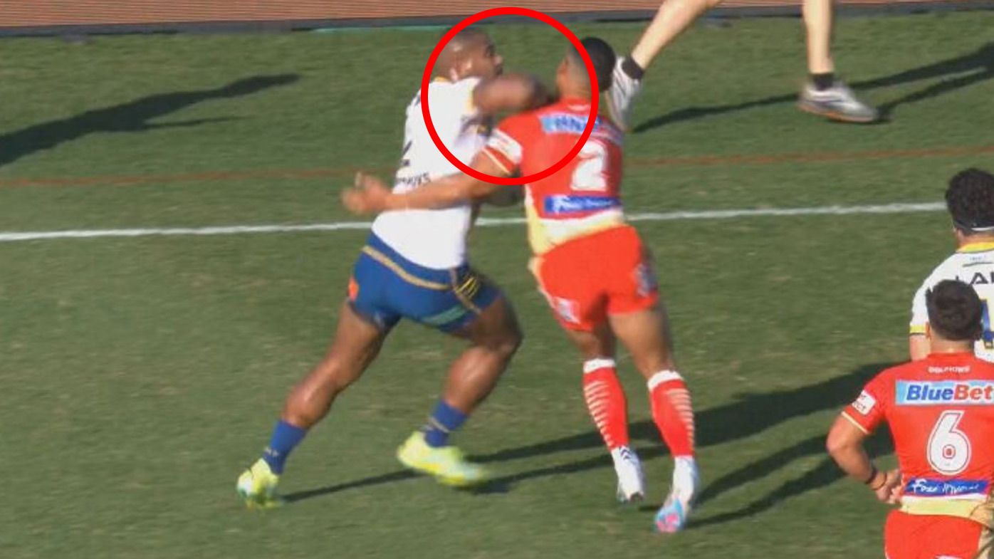Maika Sivo has been put on report for this raised forearm on Jamayne Isaako.