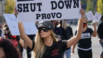 Paris Hilton is protesting to close down a school where she said she was abused and mistreated.