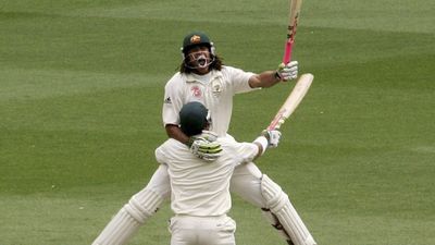 Symonds celebrates his maiden Test century
