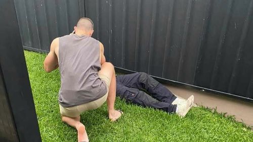 Tradie called a hero after man with stab wound saved in his Sydney backyard.