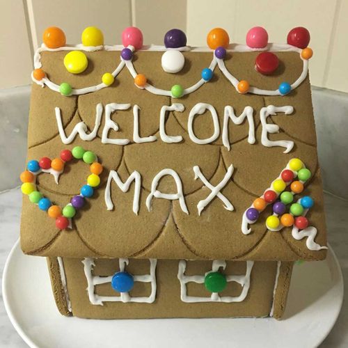 The first gingerbread house for baby Max. (Facebook/Mark Zuckerberg)