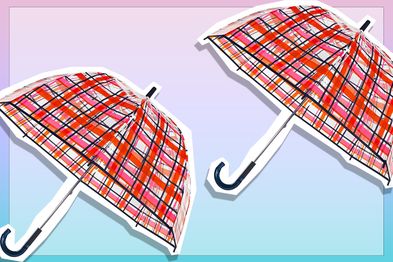 9PR: Plastic umbrella with tartan print from Kate Spade
