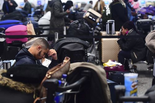 Passengers were stranded at Gatwick airport, as the airport remained closed.
