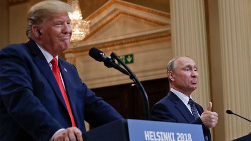 Donald Trump and Vladimir Putin in 2018.