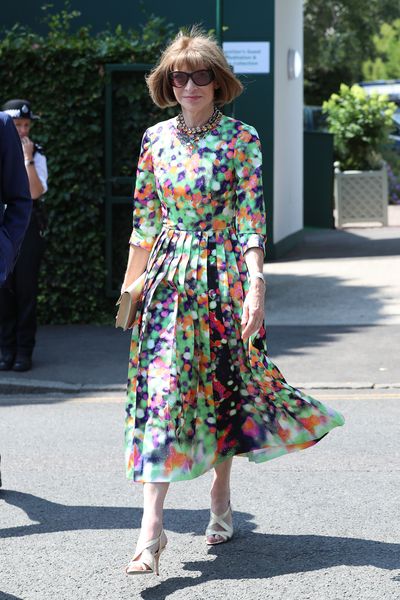 US Vogue editor in chief Anna Wintour at Wimbledon 2018