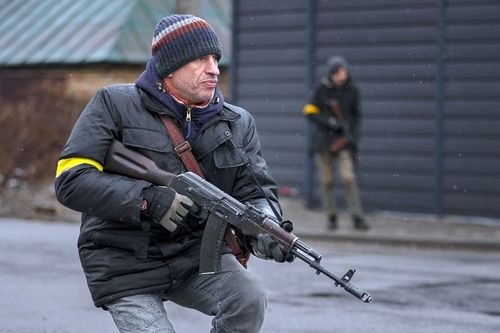 Members of Ukraine's civil defence