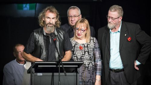 The family of Jason Challis speak at his funeral.