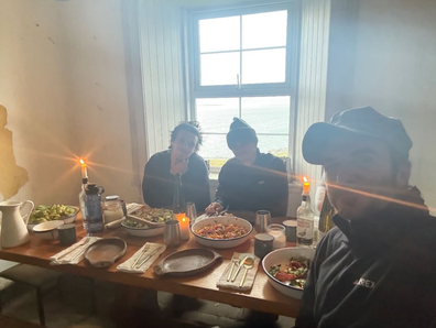 David Beckham with sons Cruz and Romeo on birthday fishing trip.