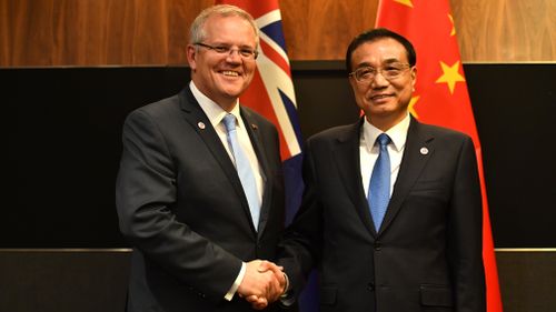 The Prime Minister met with Chinese Premier Li Li Keqiang, in the first instance an Australian leader has met with a Chinese leader in over a year.