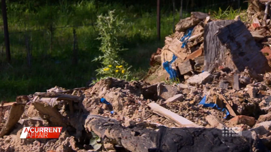 Jeff's backyard was left devastated with 12 hundred tonnes of bricks, concrete, metal, plastic and fibro piled high on the property.