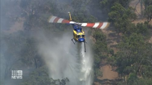 Water bombers were used to help contain the bushfires. 
