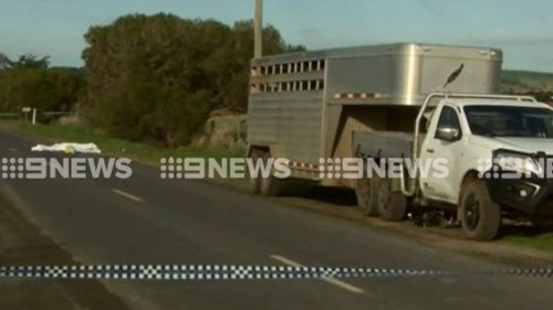 The cyclist died at the scene. (9NEWS)