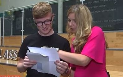 Student opens exam results on-air