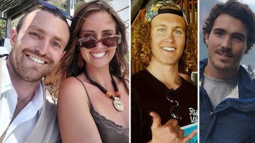 Four Australians missing during boat trip in Indonesia: Elliot Foote, Steph Weisse, Will Teagle and Jordan Short