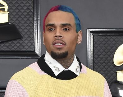 Chris Brown appears at the 62nd annual Grammy Awards in Los Angeles on Jan. 26, 2020. 