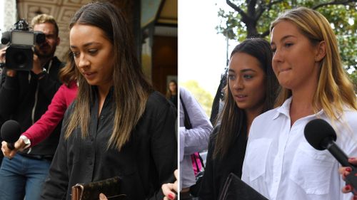 Two women, believed to be Roberge's friends, also arrived at court today to support the 24-year-old. Picture: AAP.