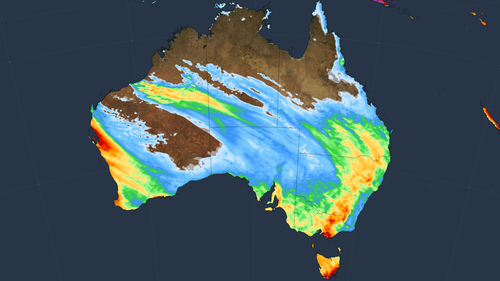 Forecast accumulated rain during the next seven days (Wednesday to Tuesday) according to the ECMWF-HRES model.