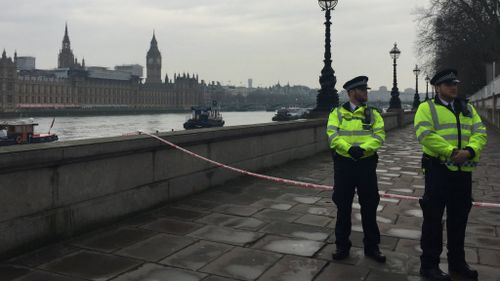 Police on duty the morning after the attack, (9NEWS)