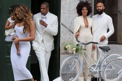 Proving their family fued is over, Jay Z and Beyonce turned out to support Solange as she married music video director Alan Ferguson.