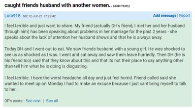 The woman has shared her dilemma on Mumsnet.