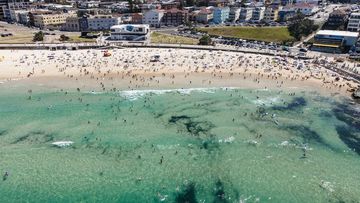 An aerial view of Bondi Beach on January 23, 2021 in Sydney, Australia. 