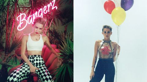She can't stop: Miley shows off butt, chest and grabs crotch in album promo pics