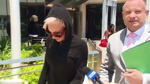 The model at court. (9NEWS)