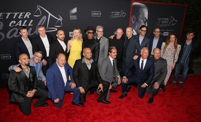 Cast members, production personnel and executives attend the premiere of the sixth and final season of AMC's "Better Call Saul" at Hollywood Legion Theater on April 07, 2022 in Los Angeles, California