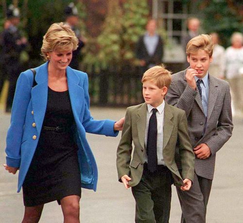 Prince William with Diana, Princess of Wales and Prince Harry in 1995. Picture: Getty