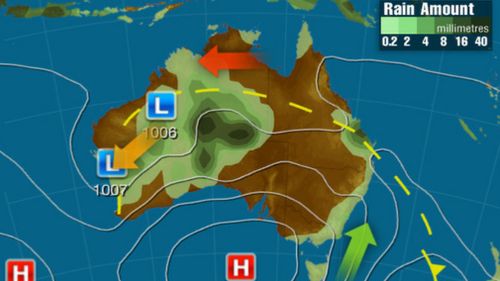 Tuesday: A broad trough across northern Australia looks to cause showers and storms, potentially heavy in eastern parts of WA and SA's northern region. Cool onshore winds may produce light showers in TAS, VIC and eastern NSW. (Weatherzone)
