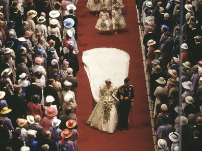 Princess Diana and Prince Charles on their wedding day, 1981.