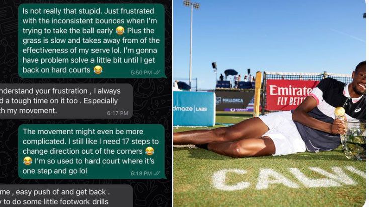 Chris Eubanks posted a text message exchange he shared with Kim Clijsters.