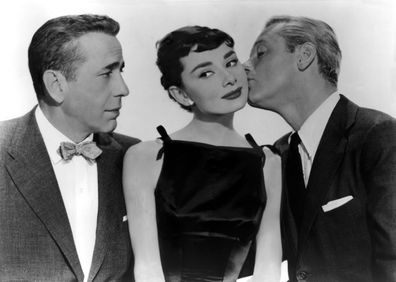 Sabrina, (SABRINA) USA 1954 s/w, Regie: Billy Wilder, HUMPHREY BOGART, AUDREY HEPBURN, WILLIAM HOLDEN, Key: Kuss