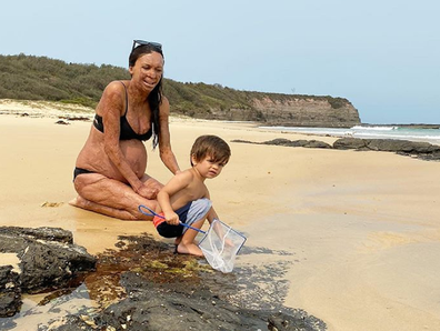 Turia Pitt with her son Hakavai, two.