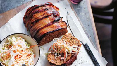 Recipe: <a href="https://kitchen.nine.com.au/2016/10/12/14/52/the-dinner-ladies-pancetta-wrapped-meatloaf" target="_top">The Dinner Ladies pancetta-wrapped meatloaf</a>