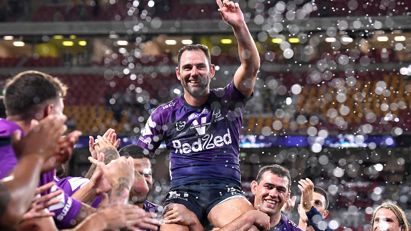 Storm teammates send Cameron Smith off in telling gesture at Suncorp Stadium   