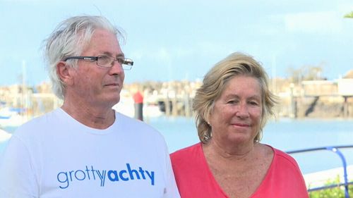 Malcolm and Linda Priday had been sailing when they came across Ruben McDornan. (9NEWS)