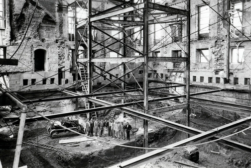 Interior renovation work on the White House under Harry Truman.
