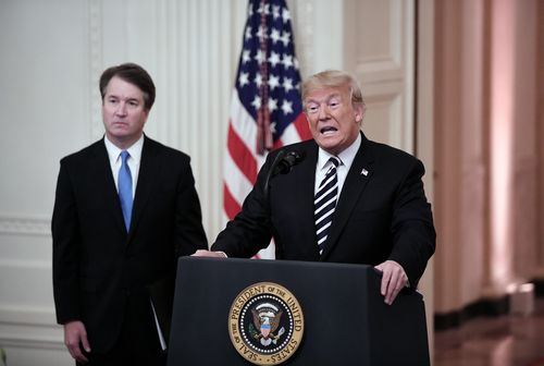 US President Donald Trump and his Supreme Court pick Brett Kavanaugh.