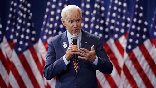 Donald Trump said he hadn't directly asked Chinese President Xi Jinping to investigate Joe Biden (pictured) and his son Hunter but said it's "certainly something we could start thinking about."