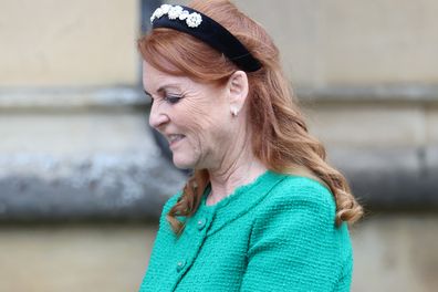 WINDSOR, ENGLAND - MARCH 31: Sarah, Duchess of York attends the Easter Mattins Service at Windsor Castle on March 31, 2024 in Windsor, England. (Photo by Chris Jackson/Getty Images)
