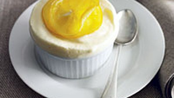 Frozen lemon souffl&eacute;s