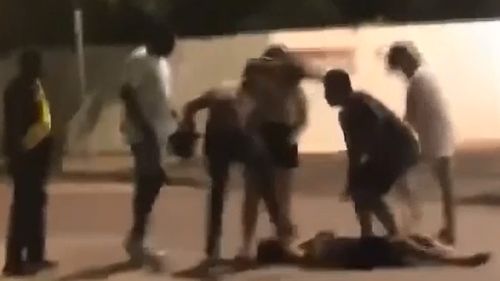 The brawl was captured on video.