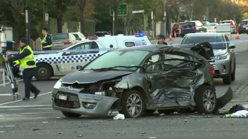 A Canberra man is fighting for life after a crash in Windsor, near Chapel Street. (9NEWS)