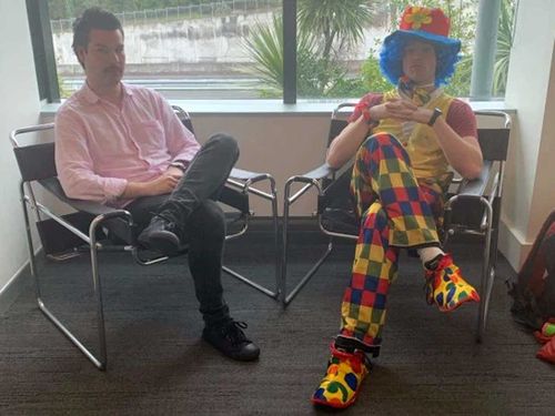 Joshua Jack brought a clown to his redundancy meeting.