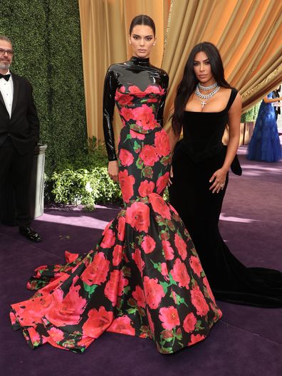 LOS ANGELES, CA - SEPTEMBER 22: L-R: Kendall Jenner and Kim Kardashian attend FOXS LIVE EMMY RED CARPET ARRIVALS during the 71ST PRIMETIME EMMY AWARDS airing live from the Microsoft Theater at L.A. LIVE in Los Angeles on Sunday, September 22 