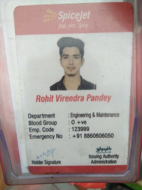 Rohit Virendra Pandey was killed when he became trapped in a plane door yesterday.