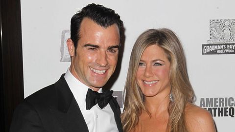 Happy couple: Justin Theroux and Jennifer Aniston at an event last week.